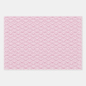 Moderne roze zwarte witte geometrische Japanse gol Inpakpapier Vel (Voorkant 3)