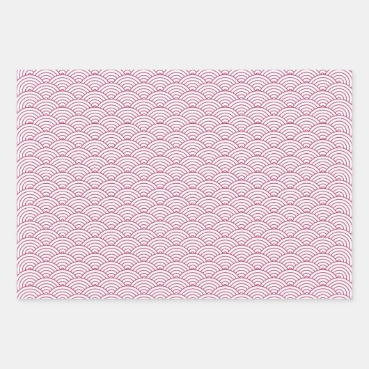 Moderne roze zwarte witte geometrische Japanse gol Inpakpapier Vel (Voorkant 3)