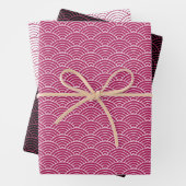 Moderne roze zwarte witte geometrische Japanse gol Inpakpapier Vel (In situ)