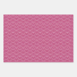 Moderne roze zwarte witte geometrische Japanse gol Inpakpapier Vel