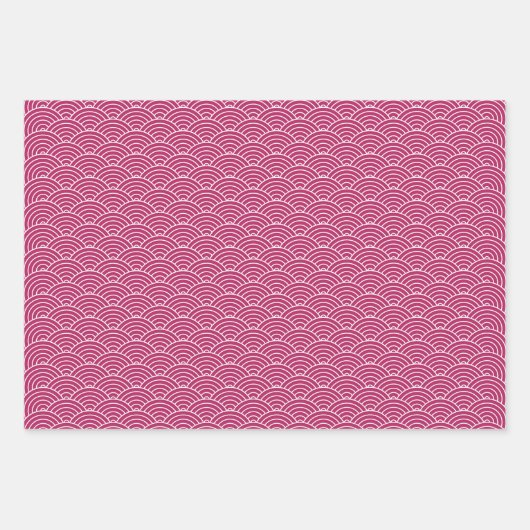 Moderne roze zwarte witte geometrische Japanse gol Inpakpapier Vel (Voorkant)
