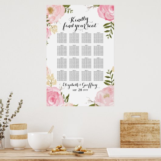 Moderne  roze zweetzegelzitje poster (Keuken)