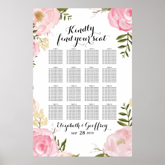 Moderne  roze zweetzegelzitje poster (Voorkant)