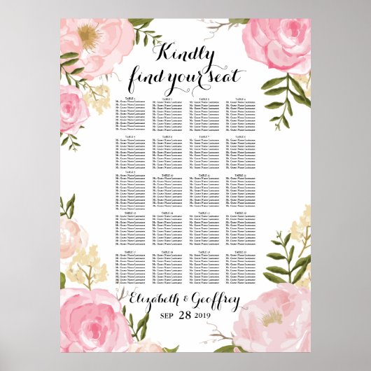 Moderne roze zweetzegelzitje poster (Voorkant)