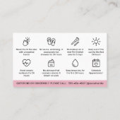 Moderne roze zwenkbrauwen Aftercare PMU Brow Instr Visitekaartje (Achterkant)