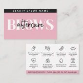Moderne roze zwenkbrauwen Aftercare PMU Brow Instr Visitekaartje (Voorkant / Achterkant)