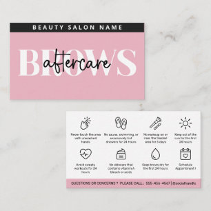 Moderne roze zwenkbrauwen Aftercare PMU Brow Instr Visitekaartje