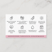 Moderne roze zwenkbrauwen Aftercare PMU Brow Instr Visitekaartje (Achterkant)