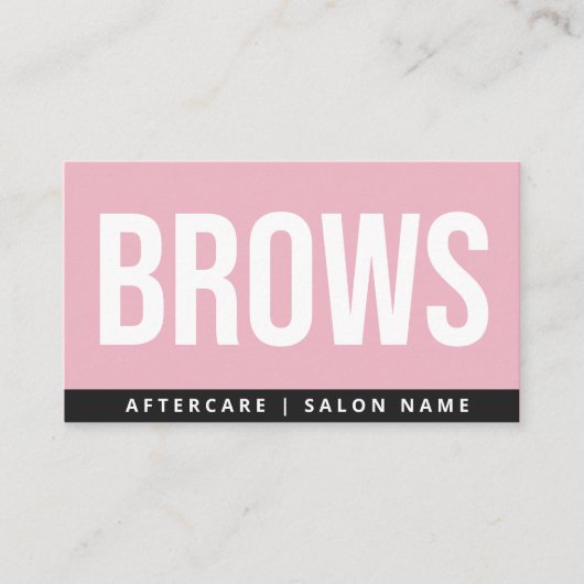Moderne roze zwenkbrauwen Aftercare PMU Brow Instr Visitekaartje (Voorkant)