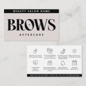 Moderne roze zwenkbrauwen Aftercare PMU Brow Instr Visitekaartje (Voorkant / Achterkant)