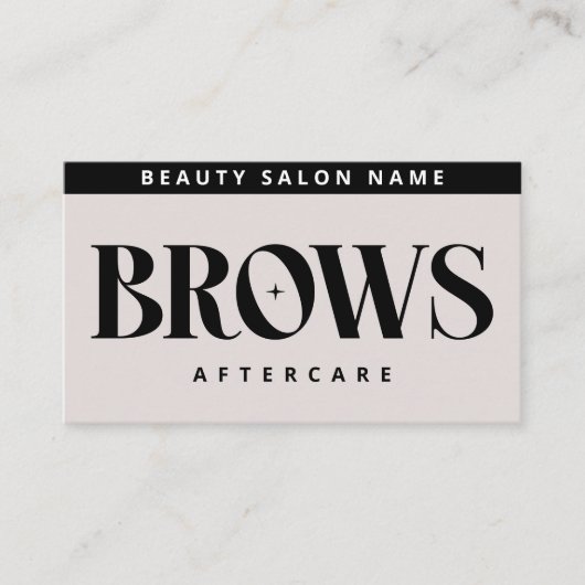 Moderne roze zwenkbrauwen Aftercare PMU Brow Instr Visitekaartje (Voorkant)