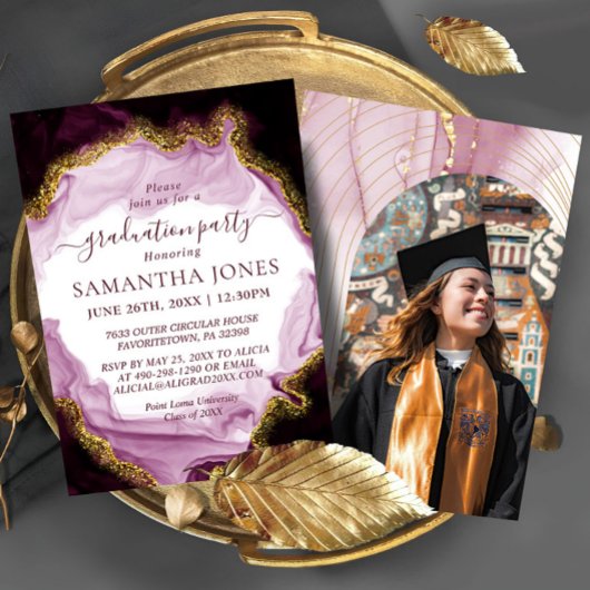 Moderne Rozen Afstuderen Uitnodiging Sjabloon