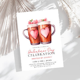 Moderne Rozen Bier Galentine's Day Party Kaart
