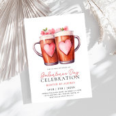 Moderne Rozen Bier Galentine's Day Party Kaart