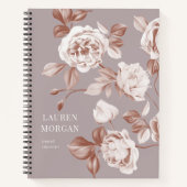 Moderne Rozen Botanisch Monogram Notitieboek (Voorkant)