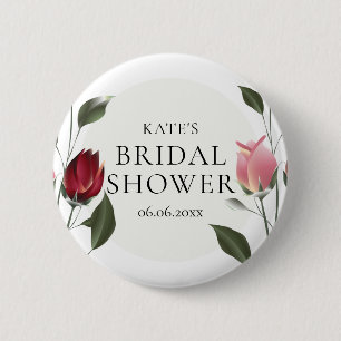 Moderne Rozen Bruiloft Borrel Ronde Button 5,7 Cm