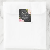 Moderne  Rozen Chalkboard - Aangepast voordeel Vierkante Sticker (Tas)