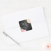 Moderne  Rozen Chalkboard - Aangepast voordeel Vierkante Sticker (Envelop)