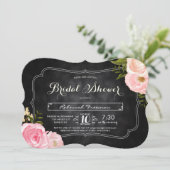 Moderne  Rozen ChalkboardVrijgezellenfeest Kaart (Staand voorkant)