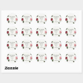 Moderne Rozen Dank Je Ronde Sticker (Vel)