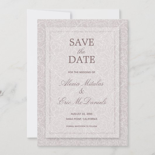 Moderne Rozen Elegant Wedding Save The Date (Voorkant)