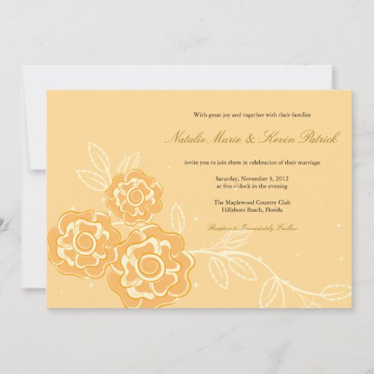 Moderne Rozen - Floral Wedding Kaart (Voorkant)