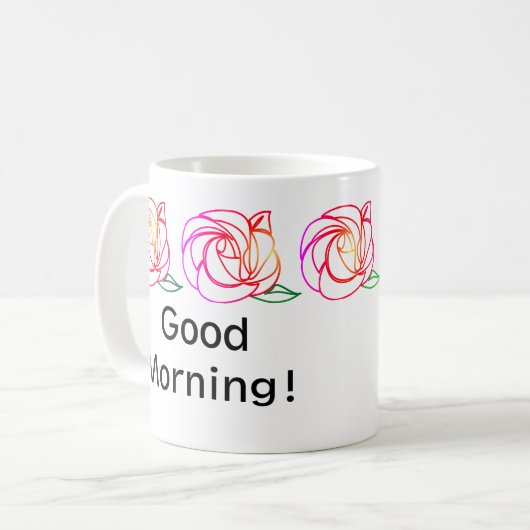 Moderne Rozen Gepersonaliseerde Mok (Voorkant links)