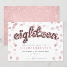 Moderne Rozen gouden ballonnen glitter 18e verjaar