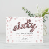 Moderne Rozen gouden ballonnen glitter 60e verjaar Kaart (Staand voorkant)