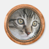 Moderne Rozen gouden metallic foto patrijspoort ma Magneet (Voorkant)