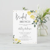 Moderne Rozen Lemon Bridal Brunch Vrijgezellenfees Kaart (Staand voorkant)