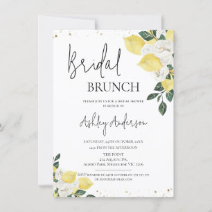 Moderne Rozen Lemon Bridal Brunch Vrijgezellenfees Kaart