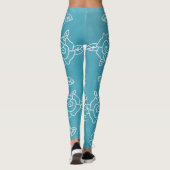 Moderne rozen op licht turquoise leggings (Achterkant)