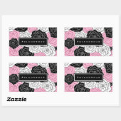Moderne rozen rechthoekige sticker (Vel)