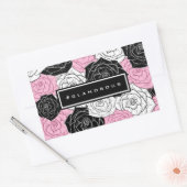Moderne rozen rechthoekige sticker (Envelop)
