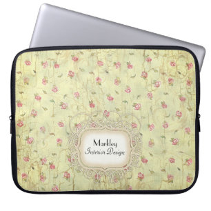 Moderne  Rozen Tea Sined Aged Crackle Laptop Sleeve