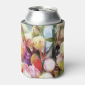 Moderne Rozen Tulpen Boeket: Abstract olieverfschi Blikjeskoeler (Blikje Voorkant)