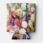 Moderne Rozen Tulpen Boeket: Abstract olieverfschi Blikjeskoeler (Voorkant)