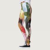 Moderne Rozen Tulpen Boeket: Abstract olieverfschi Leggings (Links)