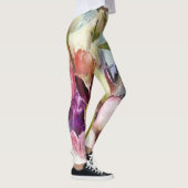 Moderne Rozen Tulpen Boeket: Abstract olieverfschi Leggings (Rechts)