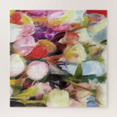 Moderne Rozen Tulpen Boeket: Abstract olieverfschi Legpuzzel (Horizontaal)