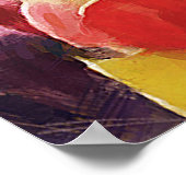 Moderne Rozen Tulpen Boeket: Abstract olieverfschi Poster (Hoek)
