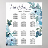 Moderne Rozen voor pasta-blauw Waterverf Poster (Voorkant)