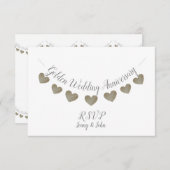 Moderne RSVP 50e witte gouden bruiloft jubileum (Voorkant / Achterkant)
