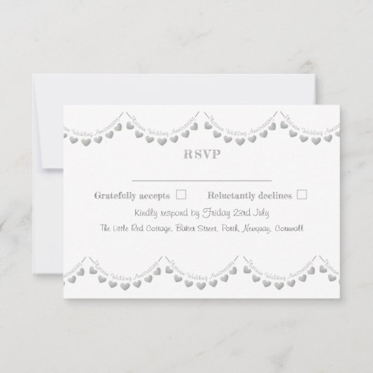 Moderne RSVP 70e platina trouwdag (Achterkant)