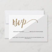 Moderne RSVP grijs Goud Geen mailing Gereserveerde Kaart (Voorkant)