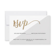 Moderne RSVP grijs Goud Geen mailing Gereserveerde