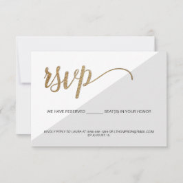 Moderne RSVP grijs Goud Geen mailing Gereserveerde Kaart