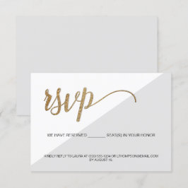 Moderne RSVP grijs Goud Geen mailing Gereserveerde Kaart