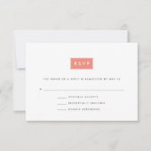 Moderne RSVP-Kaart | Koraal RSVP Kaartje (Voorkant)